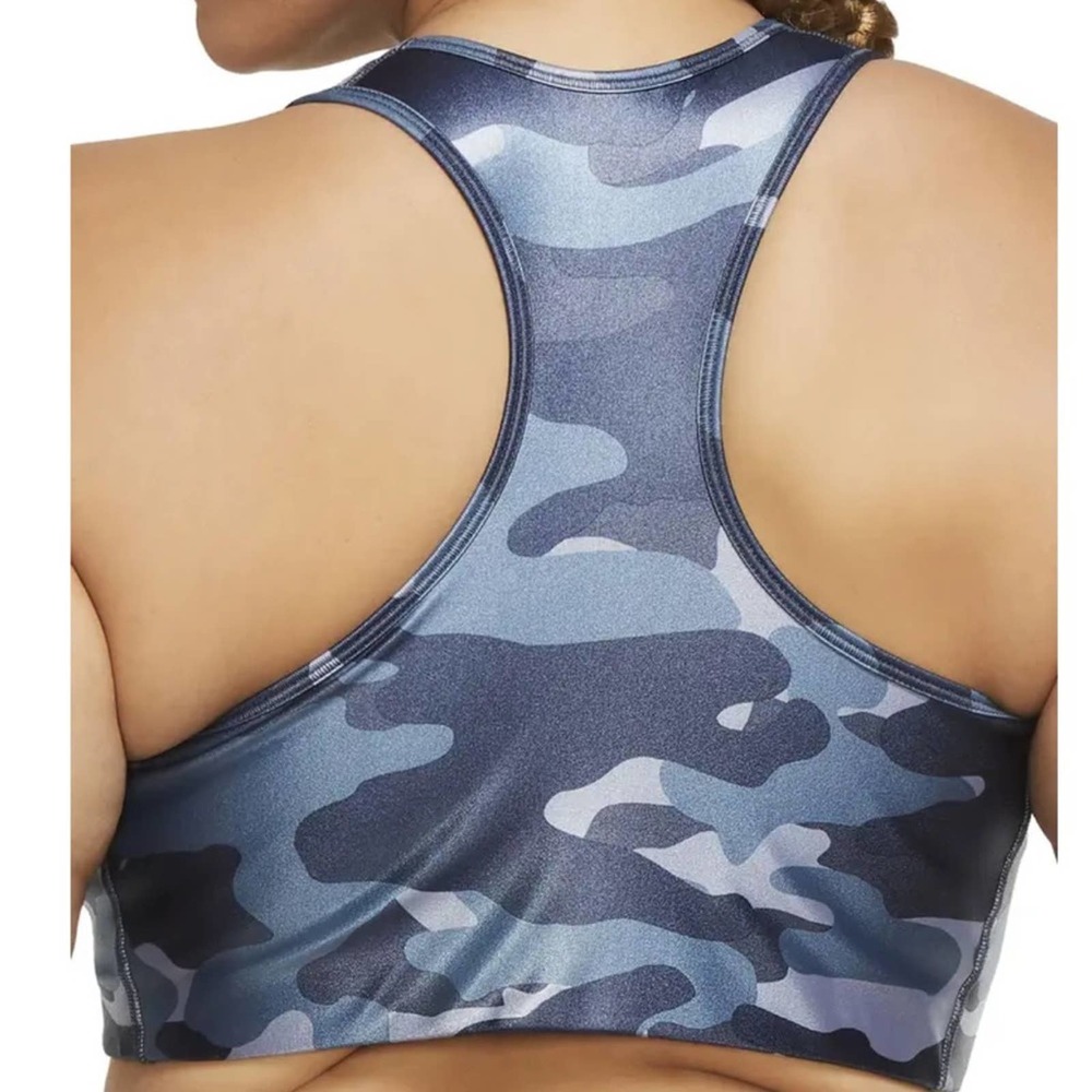 Nike Sports Bra NWT Plus Size High Support Nonpadded Camo Thunder Blue Women 2X - Picture 2 of 5
